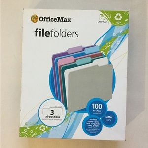 OfficeMax 100 File Folders NWOT ❤️